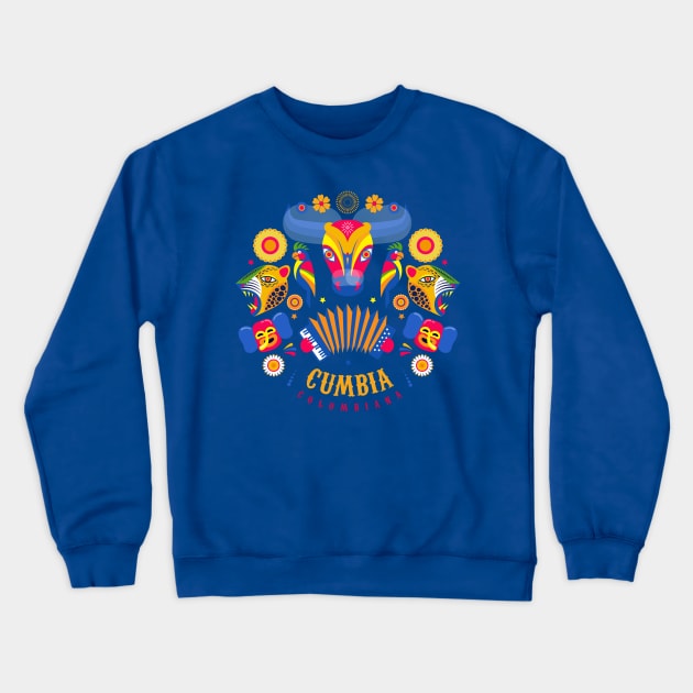 Cumbia colombiana - colombian music - fiesta design Crewneck Sweatshirt by verde